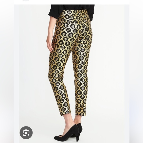 Old Navy Black and Gold Geometric Straight Leg Jumpsuit - Picture 4 of 16